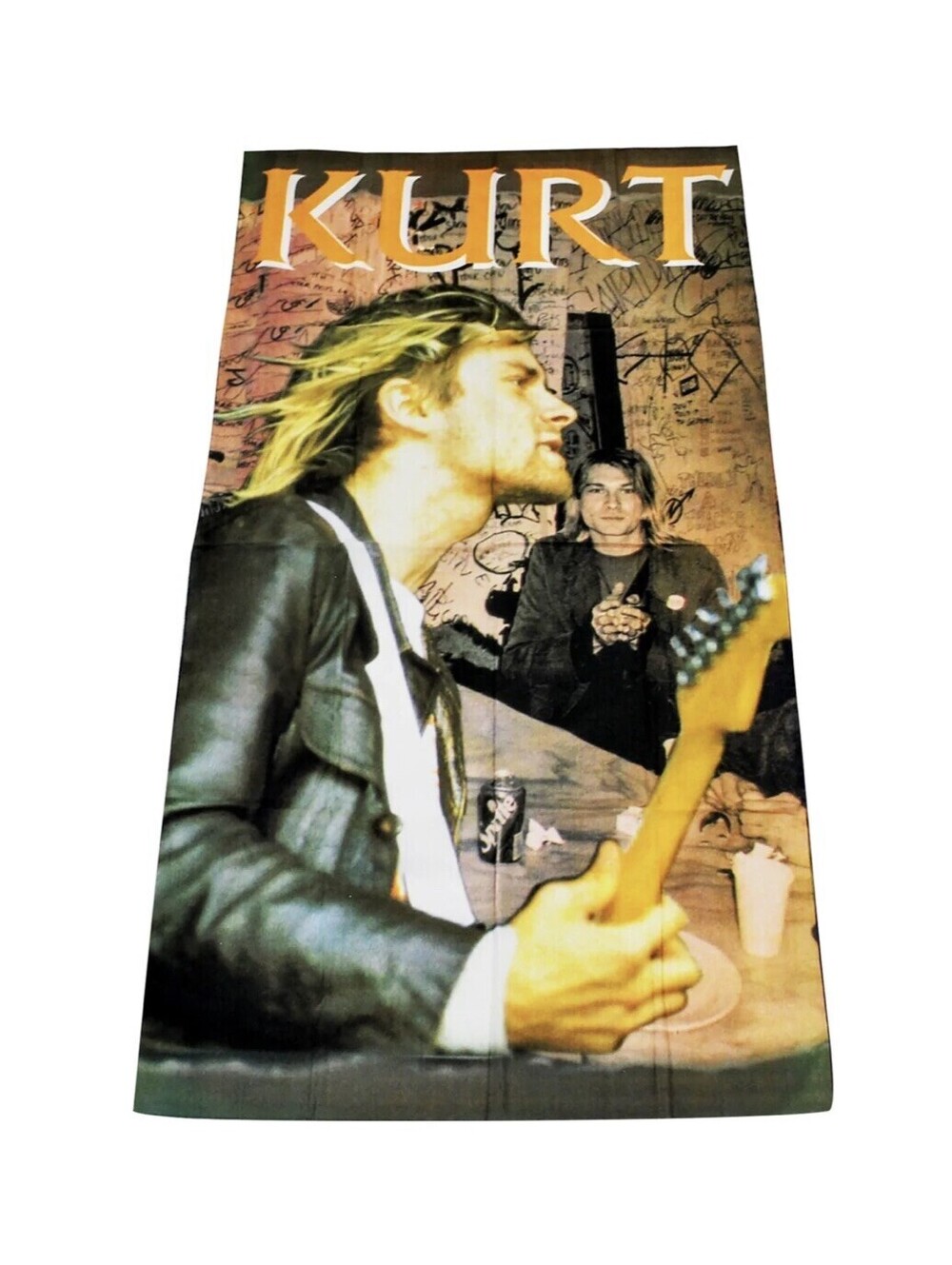 Vintage Nirvana Kurt Cobain 90s Banner Sign Flag Black Home Decor